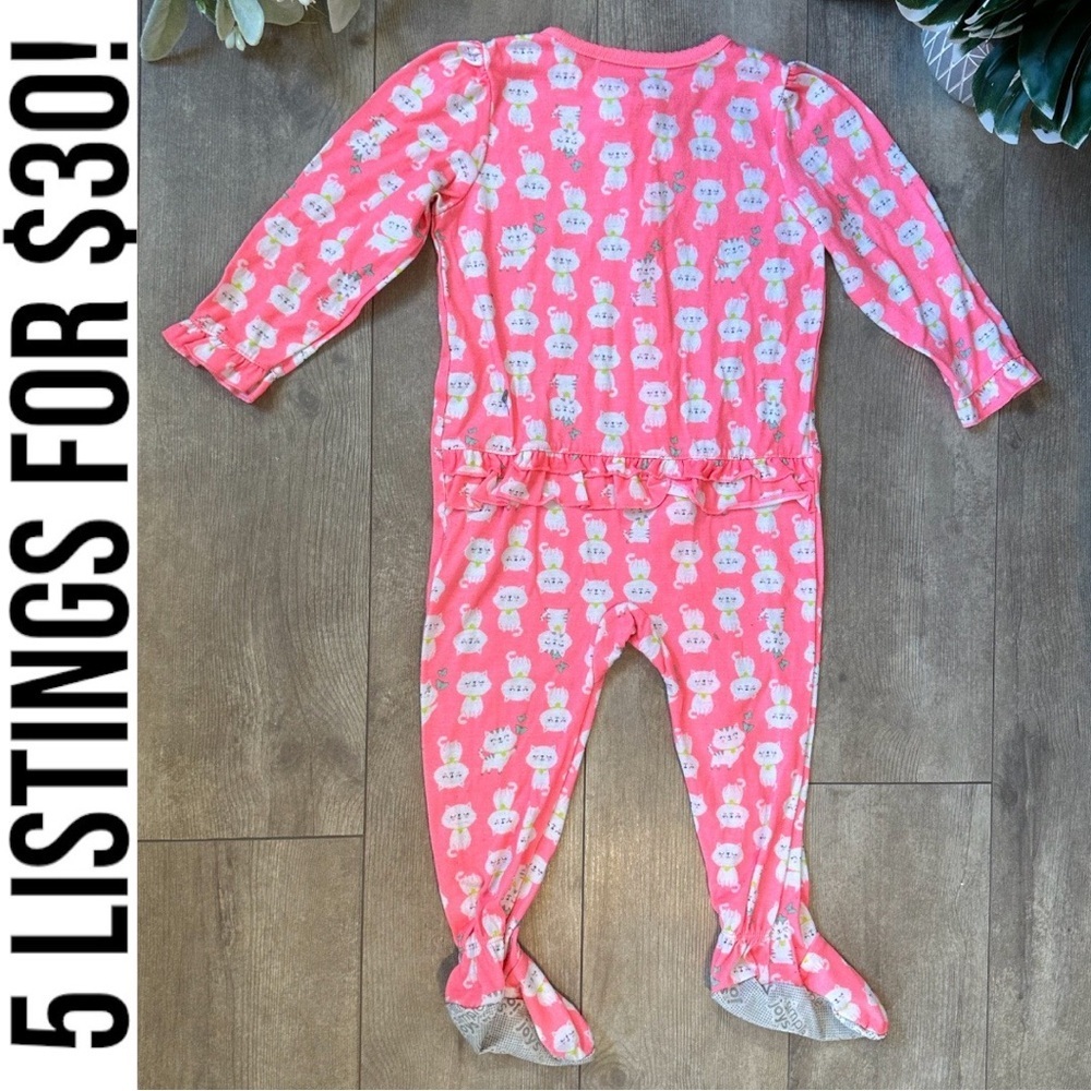 Carterโs Cat Zip Footie Ruffle Butt Pajamas 24 Months Baby Toddler Girl